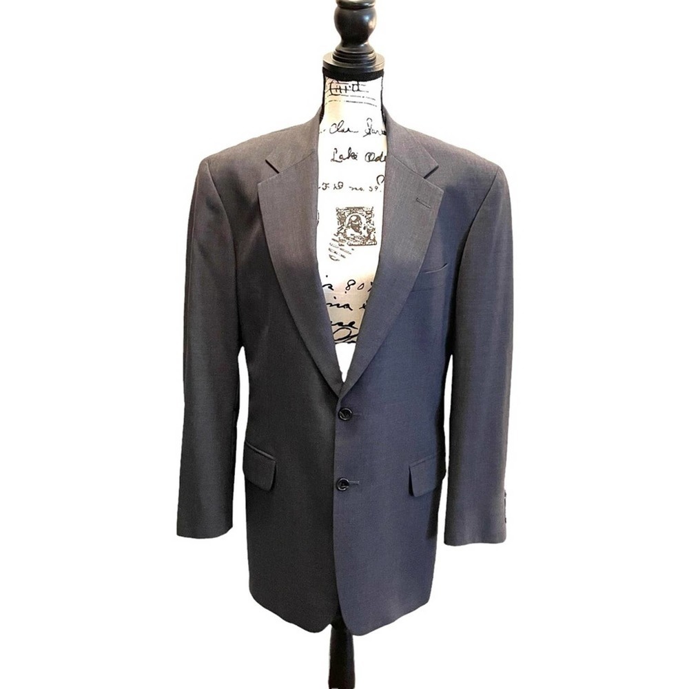 Executive Collection Tom James Suit Jacket Blazer Wool Gray Size 40R Tailored